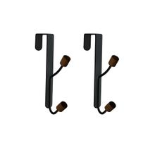 Conjunto de 2 Cabideiros Ferreiro com Gancho Para Porta Oikos PRETO ACÁCIA Conjunto de 2 Cabideiros Ferreiro com Gancho Para Porta Oikos PRETO ACÁCIA