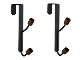 Conjunto De 2 Cabideiros Ferreiro Preto Com Gancho Duplo Para Porta Multiuso Pendurador Organizador Conjunto De 2 Cabideiros Ferreiro Preto Com Gancho Duplo Para Porta Multiuso Pendurador Organizador