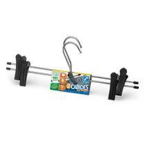 Conjunto De 2 Cabides Cromados Com Presilhas Para Calças, Saias e Camisas - Arthi