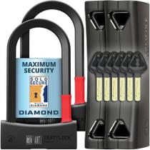 Conjunto de 2 cadeados U Seatylock Mason para bicicleta, alta resistência, 18 cm