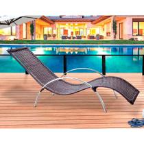 Conjunto de 2 Cadeira Espreguiçadeira Ilha do Mel de Fibra Sintética