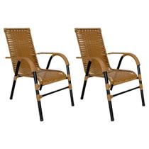 Conjunto de 2 Cadeiras Bela de Aço Carbono e Fibra Sintética