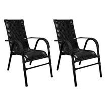 Conjunto de 2 Cadeiras Bela de Aço Carbono e Fibra Sintética