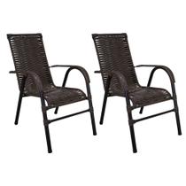 Conjunto de 2 Cadeiras Bela de Aço Carbono e Fibra Sintética Conjunto de 2 Cadeiras Bela de Aço Carbono e Fibra Sintética