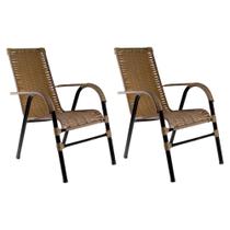 Conjunto de 2 Cadeiras Bela de Aço Carbono e Fibra Sintética Conjunto de 2 Cadeiras Bela de Aço Carbono e Fibra Sintética