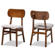 Conjunto de 2 Cadeiras de Jantar Baxton Studio Euclid em Tecido Cinza