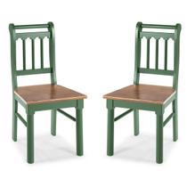 Conjunto De 2 Cadeiras de Madeira Maciça