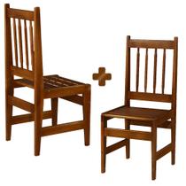 Conjunto de 2 cadeiras de madeira maciça
