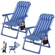 Conjunto de 2 Cadeiras Dobráveis de Praia Suteck com Bolsa Térmica Conjunto de 2 Cadeiras Dobráveis de Praia Suteck com Bolsa Térmica