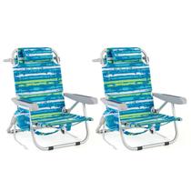 Conjunto de 2 Cadeiras Dobráveis para Praia Goplus com Capacidade de 150 kg Conjunto de 2 Cadeiras Dobráveis para Praia Goplus com Capacidade de 150 kg