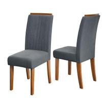 Conjunto De 2 Cadeiras Estofada Sala De Jantar Grécia Dobuê Madeirado/grafite