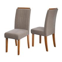 Conjunto De 2 Cadeiras Estofada Sala De Jantar Grécia Dobuê Madeirado/mascavo
