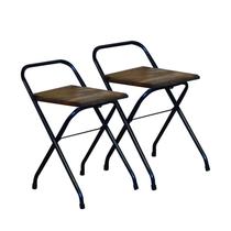 Conjunto de 2 Cadeiras Industriais Dobráveis Imbuia - Laumar