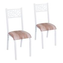 Conjunto de 2 cadeiras jade tubo branco - ciplafe