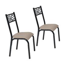 Conjunto de 2 cadeiras jade tubo preto fosco - ciplafe