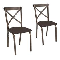 Conjunto de 2 Cadeiras Karina Tubo Bronze - Ciplafe