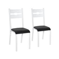 Conjunto de 2 cadeiras luna tubo branco - ciplafe