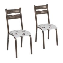 Conjunto de 2 cadeiras luna tubo bronze - ciplafe