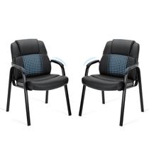Conjunto de 2 Cadeiras para Sala de Espera OLIXIS com Braços Estofados em Couro Conjunto de 2 Cadeiras para Sala de Espera OLIXIS com Braços Estofados em Couro