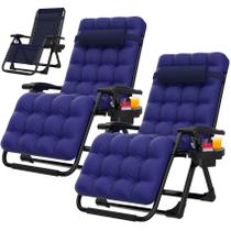 Conjunto de 2 Cadeiras Reclináveis Suteck Zero Gravity com Almofada Conjunto de 2 Cadeiras Reclináveis Suteck Zero Gravity com Almofada