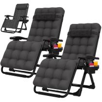 Conjunto de 2 Cadeiras Reclináveis Suteck Zero Gravity com Almofada Conjunto de 2 Cadeiras Reclináveis Suteck Zero Gravity com Almofada