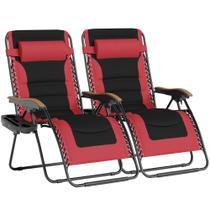 Conjunto de 2 Cadeiras Reclináveis Zero Gravity XXL PHI VILLA Dobráveis Conjunto de 2 Cadeiras Reclináveis Zero Gravity XXL PHI VILLA Dobráveis