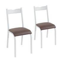 Conjunto de 2 cadeiras rubi tubo branco - ciplafe