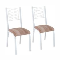 Conjunto de 2 cadeiras taliz tubo branco - ciplafe
