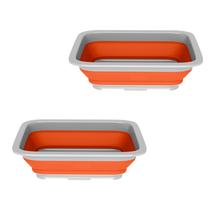 Conjunto de 2 caixas de lavagem multiuso, bacias de 10 litros Wakeman Orange