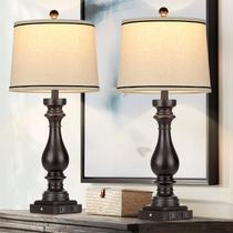 Conjunto de 2 candeeiros de mesa Cinkeda 29" com tomada USB e AC Conjunto de 2 candeeiros de mesa Cinkeda 29" com tomada USB e AC