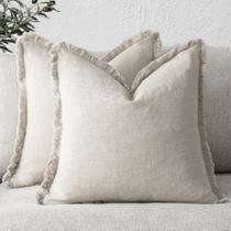 Conjunto de 2 capas de almofada Findtower Linen Fringe, 65x65cm Conjunto de 2 capas de almofada Findtower Linen Fringe, 65x65cm