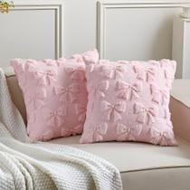 Conjunto de 2 capas de almofada Mixweer Bow, rosas, 46x46 cm, macias Conjunto de 2 capas de almofada Mixweer Bow, rosas, 46x46 cm, macias
