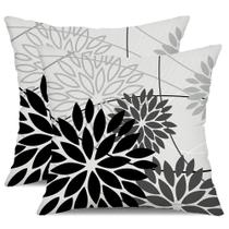 Conjunto de 2 capas de travesseiro pretas, cinza, florais, 45x45cm, impermeáveis