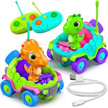 Conjunto de 2 Car MindSprout Dino Chasers com controle remoto para crianças