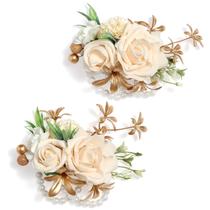 Conjunto de 2 champanhes de corpete de pulso de casamento artificial Serwalin Conjunto de 2 champanhes de corpete de pulso de casamento artificial Serwalin