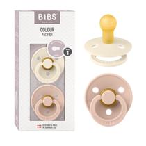 Conjunto de 2 Chupetas BIBS Colour de Borracha Natural 0+ Meses