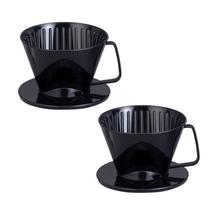 Conjunto de 2 Cones para Preparar Café Fino Número 1 Preto
