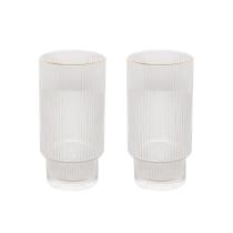 Conjunto de 2 Copos Alto de Cristal com Fio de Ouro Lines 400ml - Wolff