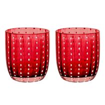 Conjunto De 2 Copos Baixos Wolff Orquídea Vermelho 300 Ml