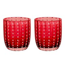 Conjunto De 2 Copos Baixos Wolff Orquídea Vermelho 300 Ml