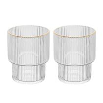 Conjunto de 2 Copos Lines de Cristal com Fio de Ouro 200ml - Wolff