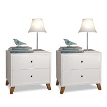 Conjunto de 2 criados de cabeceiras branco chipre Conjunto de 2 criados de cabeceiras branco chipre