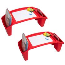 Conjunto de 2 crianças Lap Desk Mind Reader com bandeja de atividades vermelha