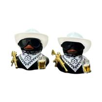 Conjunto de 2 Decorações de Carro com Design de Pato Engraçado - Estátuas de Pato Preto Estilo Retrô Conjunto de 2 Decorações de Carro com Design de Pato Engraçado - Estátuas de Pato Preto Estilo Retrô