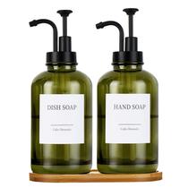 Conjunto de 2 Dispensadores de Vidro Cabo Deseado 500ml Verde Conjunto de 2 Dispensadores de Vidro Cabo Deseado 500ml Verde