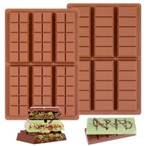 Conjunto de 2 em silicone antiaderente Chocolate Bar Mold Fimary