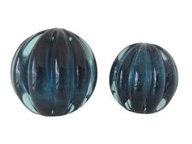 Conjunto de 2 Esferas Murano Azuis