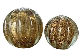 Conjunto de 2 Esferas Murano Marrons com Dourado (Tamanhos P e M) Conjunto de 2 Esferas Murano Marrons com Dourado (Tamanhos P e M)