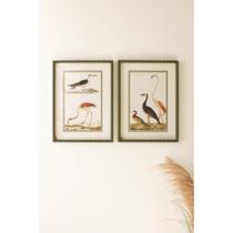 Conjunto de 2 estampas de parede KALALOU Birds Prints em vidro Conjunto de 2 estampas de parede KALALOU Birds Prints em vidro