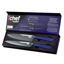 Conjunto de 2 Facas Polishop Ichef Special Cut Azul